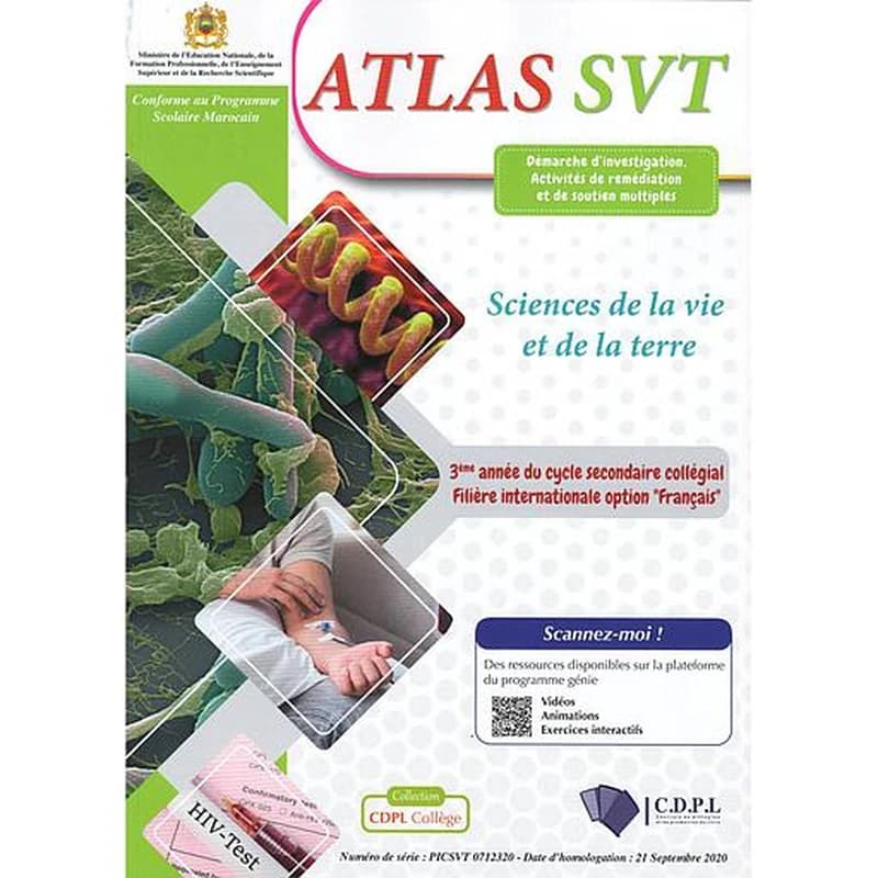 Atlas SVT 3 ème année collège  filière internationale  français par CORINNE GARIBALDI SALAMON - LivreZone Maroc