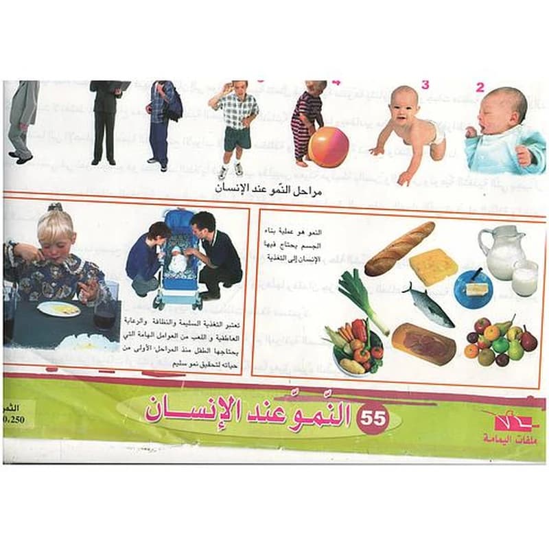 ملفات ورقية تعليمية النمو عند الإنسان + موضوع