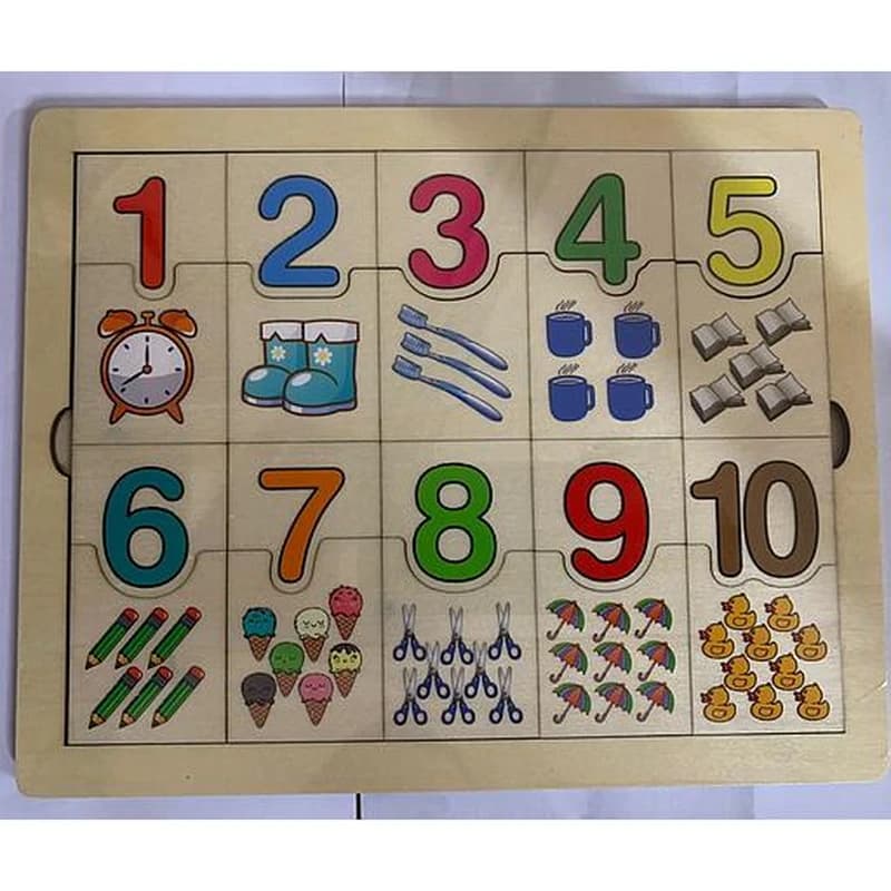 Jeux éducatif : Puzzel en bois (Nombres)