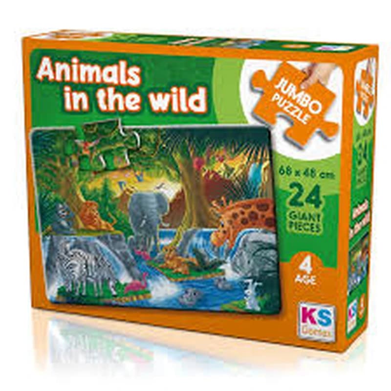 JUMBO PUZZEL - Animals in the wild 24 pcs