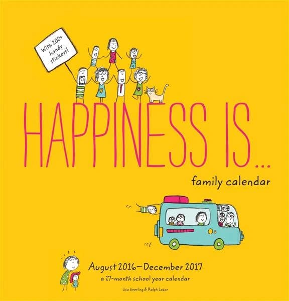 HAPPINESS IS...2017 FAMILY WALL CALENDAR