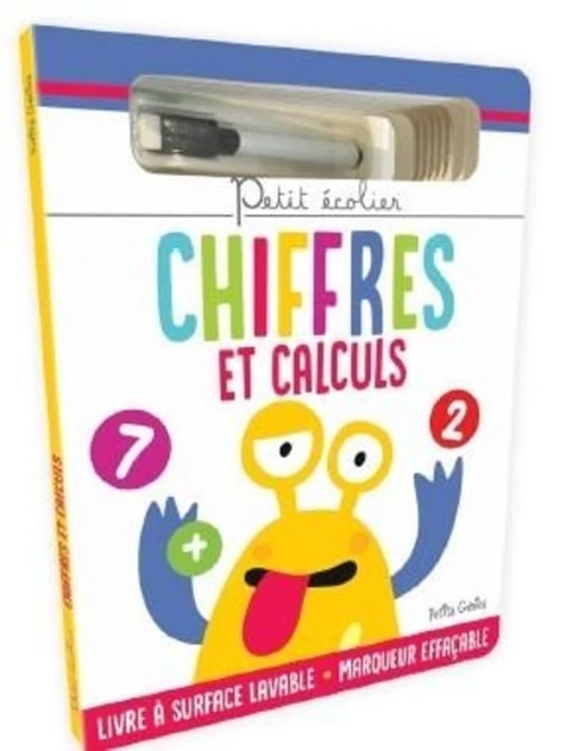 Chiffres et calculs 2 : Livre à surface effaçable avec un marqueur effaçable