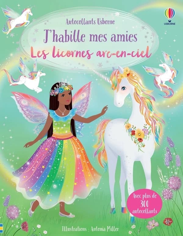 J'habille mes amies : les licornes arc-en-ciel