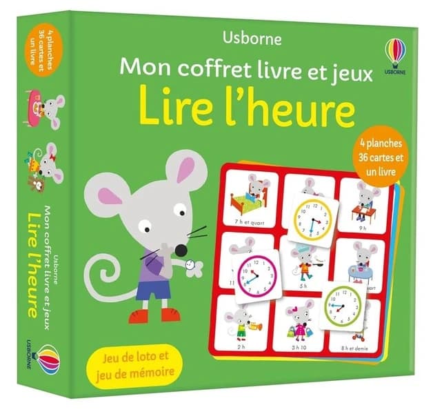 Mon coffret livre et jeux : lire l'heure