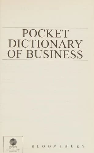 POCKET DICTIONARY OF BUSINESS