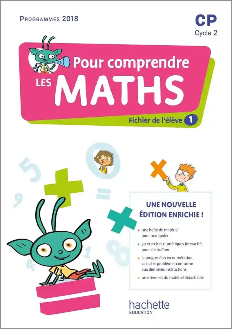 Pour comprendre les maths : CP ; fichier de l'élève 1 et 2 + mémo + pages matériel