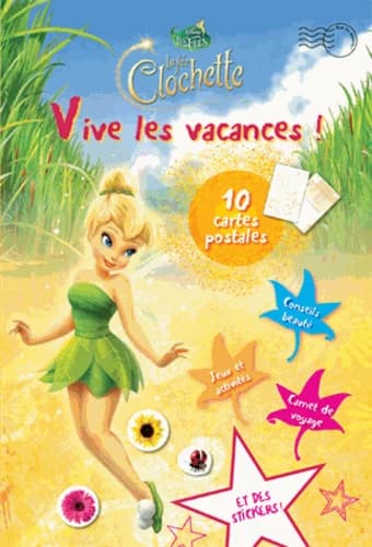 La fée Clochette, vive les vacances !. 10 cartes postales et des stickers