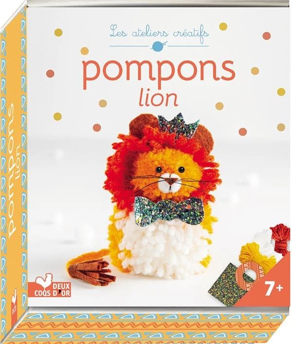 Pompons lion ; mini-boîte avec accessoires