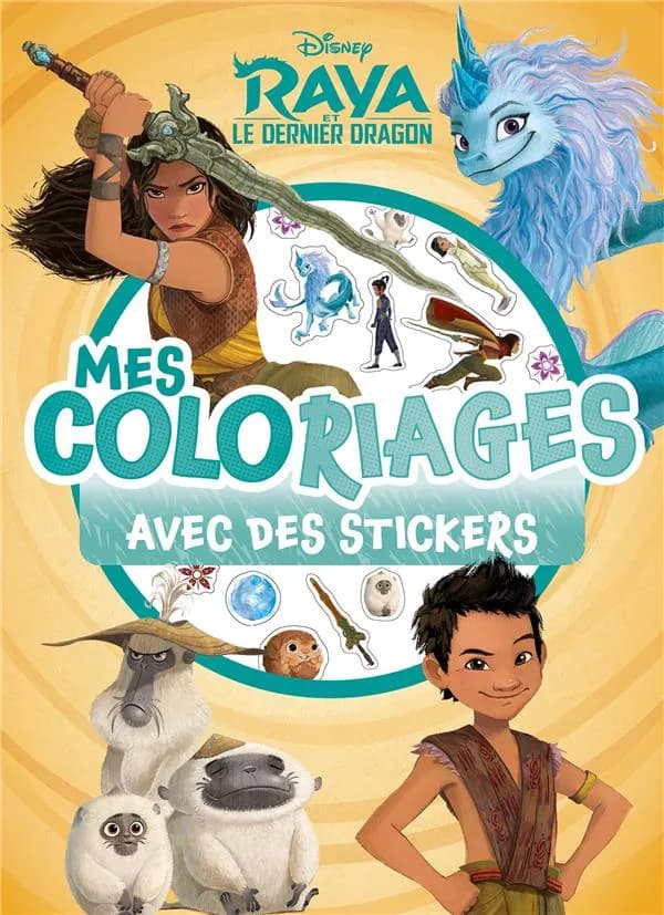 Mes coloriages avec stickers : Disney Raya et le dernier dragon : [Album à colorier]
