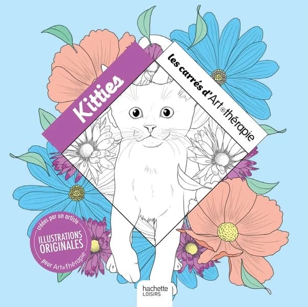 Kitties : les carrés d'Art thérapie : illustrations originales créées par un artiste pour Art Thérapie : [Album à colorier]
