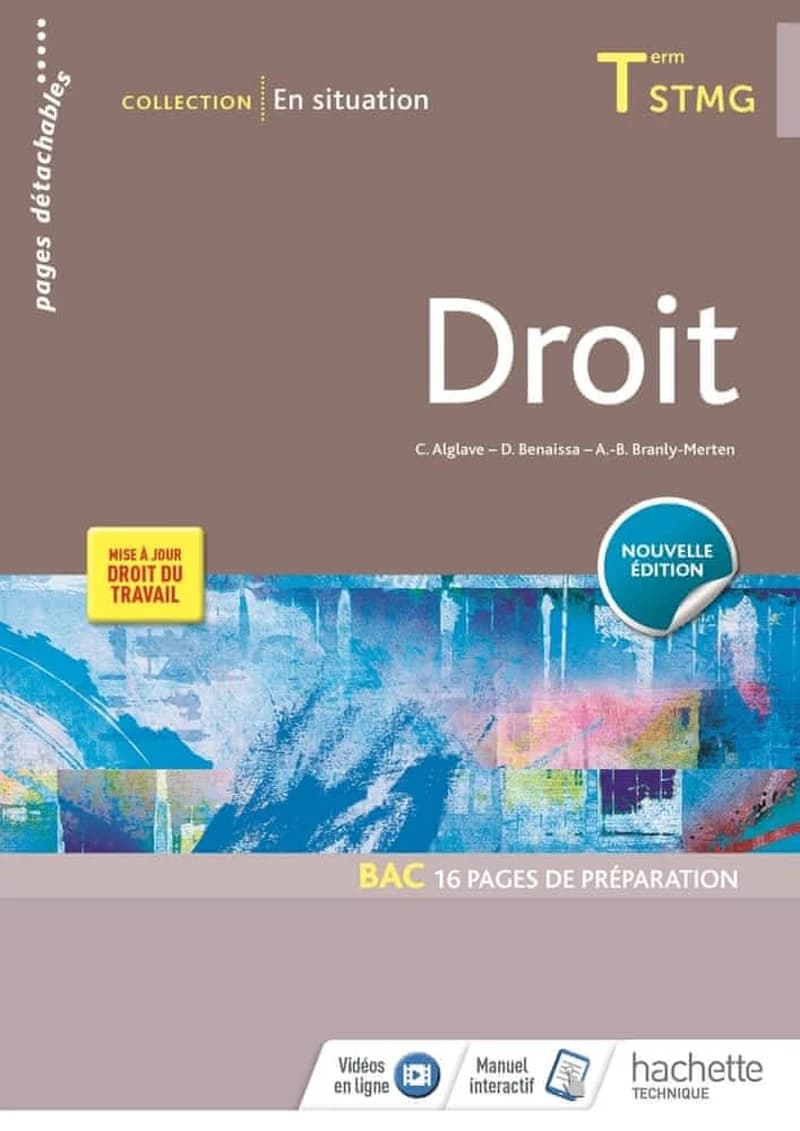 En situation ; droit ; terminale STMG ; livre de l'élève (édition 2018)