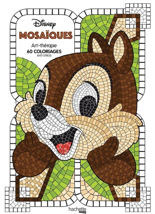 60 Coloriages anti-stress : Mosaïques Disney : [Album à colorier]