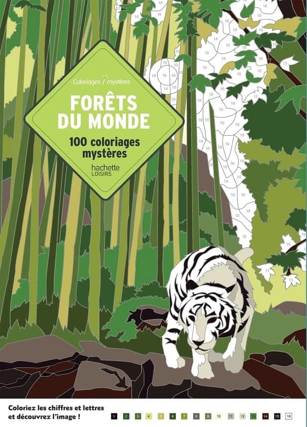 Coloriages mystères : Forêts du monde : 100 coloriages mystères : [Album à colorier]