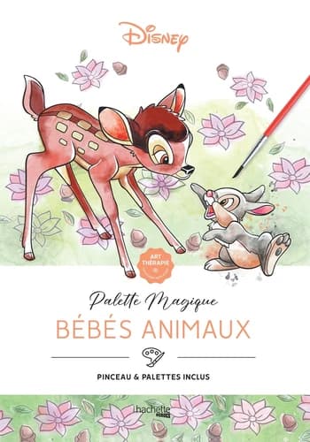 Bébés animaux : Palette magique Disney : Pinceau & palettes inclus : [Album à colorier]