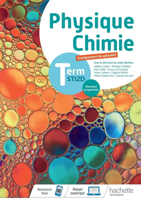 Physique chimie, Term STI2D : enseignement de spécialité, nouveau programme