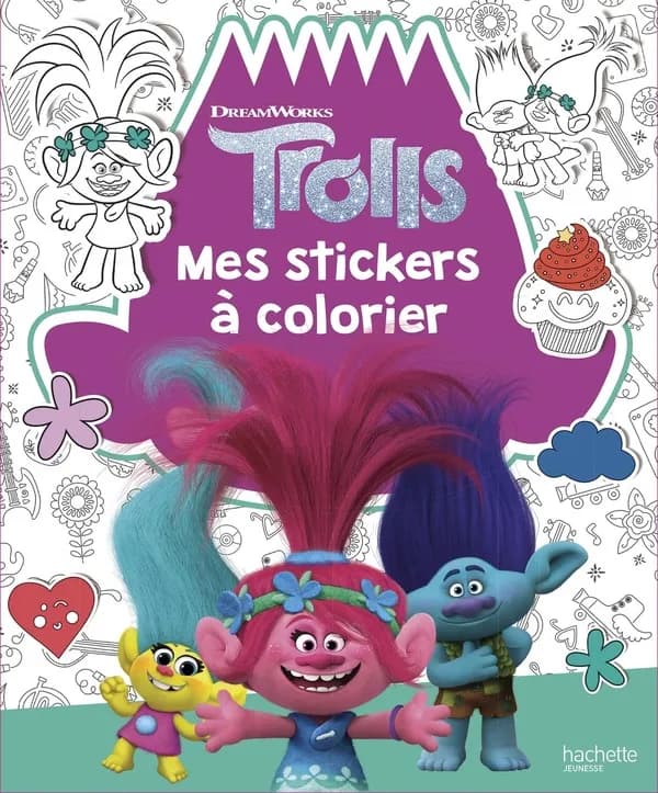 Dreamworks - Trolls : mes stickers à colorier : [Album à colorier]