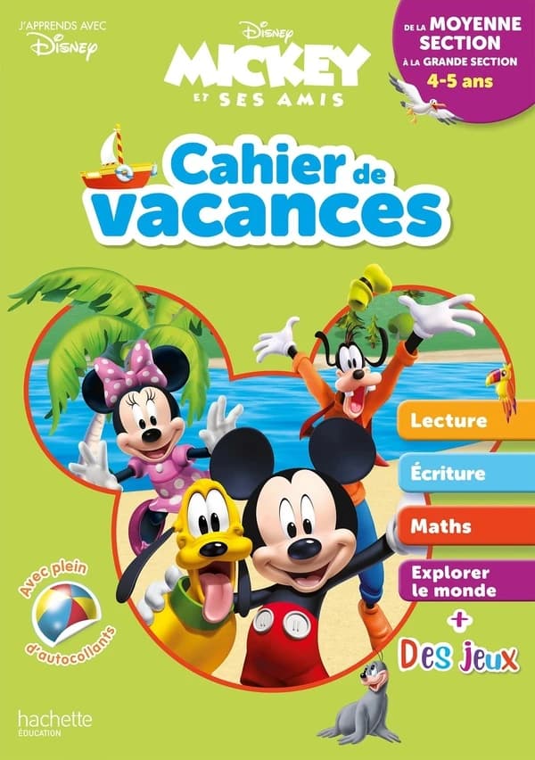Mickey ; cahier de vacances ; de la moyenne section à la grande section