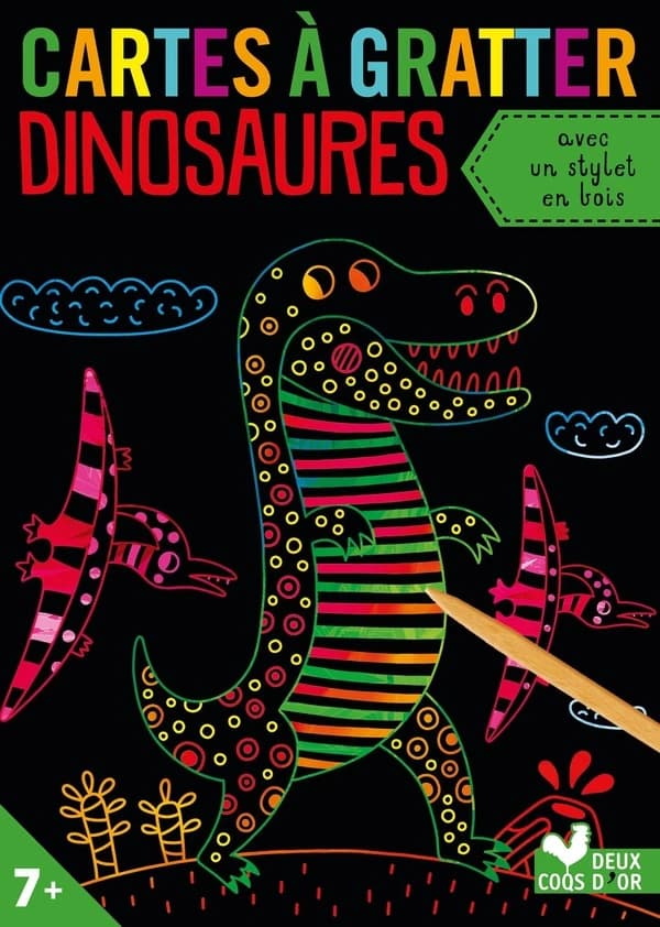 Cartes à gratter : dinosaures : [Album à colorier]