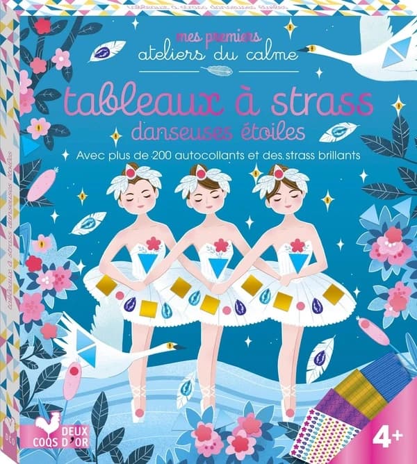 Tableaux à strass danseuses étoiles : avec plus de 200 autocollants brillants et des strass. : [Album à colorier]