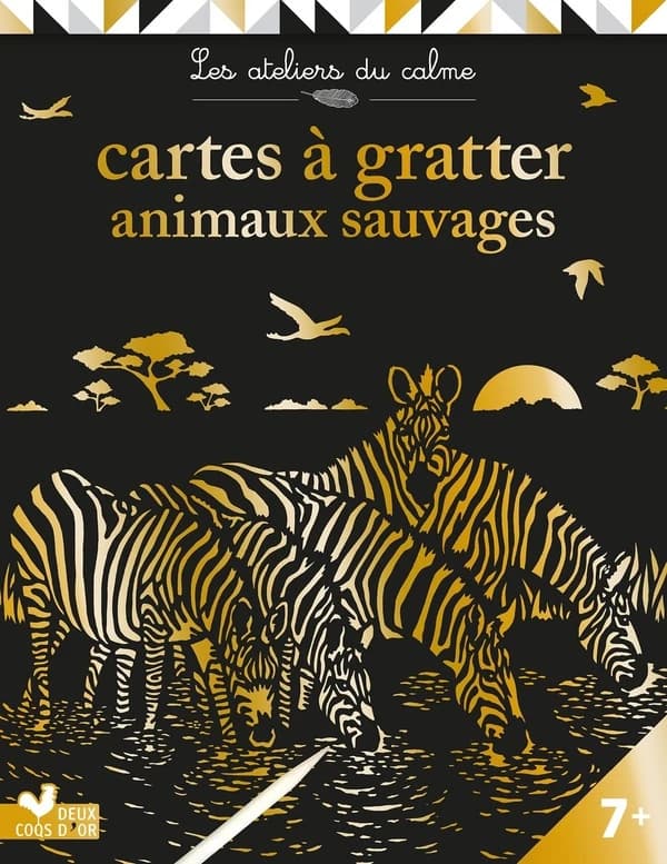 Cartes à gratter : animaux sauvages : [Album à colorier]