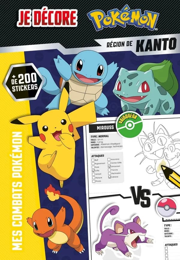 Je décore Pokémon : région de Kanto : [Autocollant]