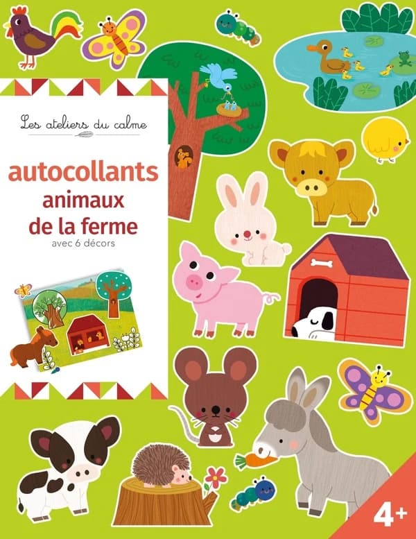 Autocollants animaux de la ferme : avec 6 décors : [Autocollant]