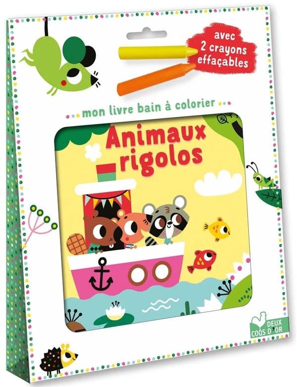 Animaux rigolos : mon livre bain à colorier