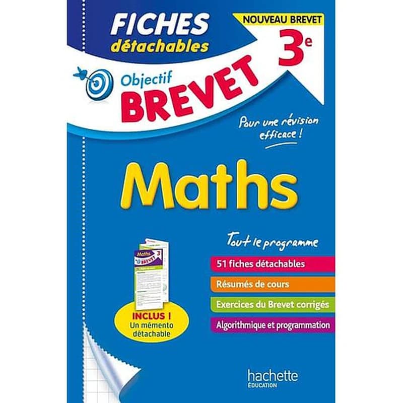 Objectif brevet : maths ; 3e ; fiches détachables
