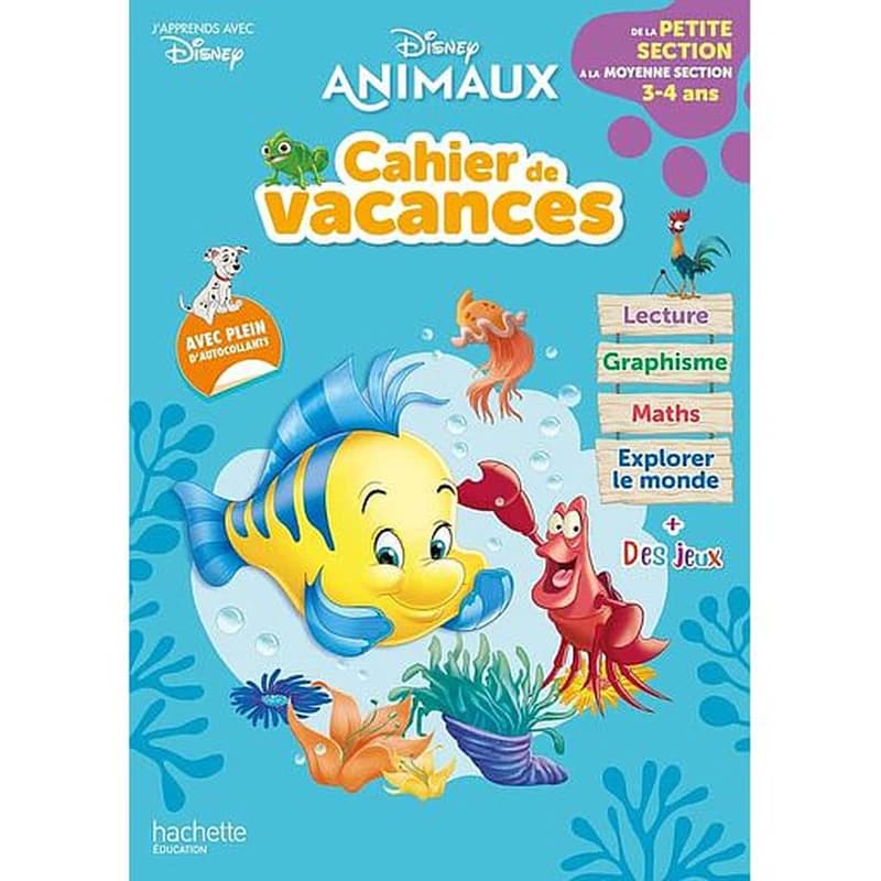 Cahier de vacances de la Petite section à la Moyenne section - Disney animaux