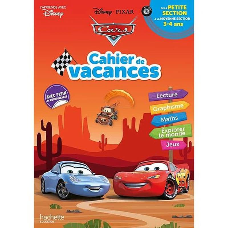 Cars ; cahier de vacances ; de la PS à la MS