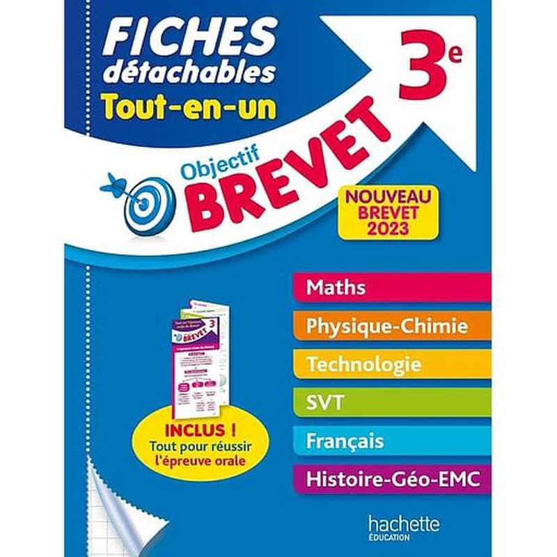 Objectif brevet : fiches détachables ; tout-en-un (édition 2023)