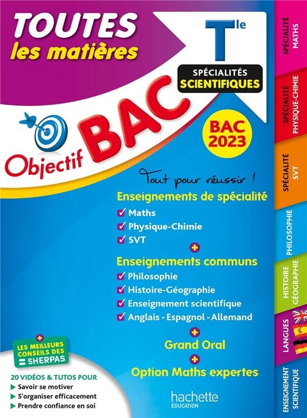 Objectif bac : toutes les matières ; terminale spécialités scientifiques (édition 2023)