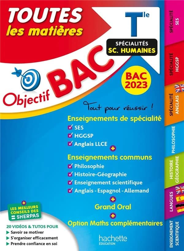 Objectif bac : toutes les matières ; terminale spécialités sciences humaines (édition 2023)