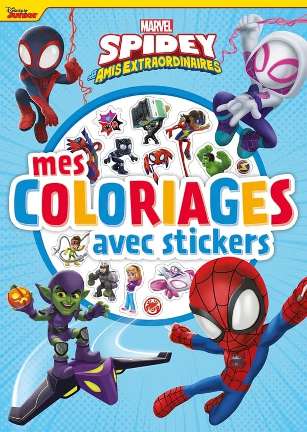 Mes coloriages avec stickers : Marvel Spidey et ses amis extraordinaires
