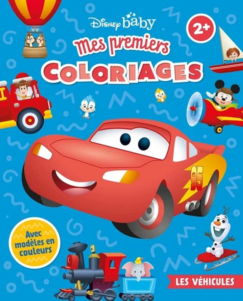 Mes premiers coloriages : les véhicules : Disney Baby : avec modèles en couleurs : [Album à colorier]