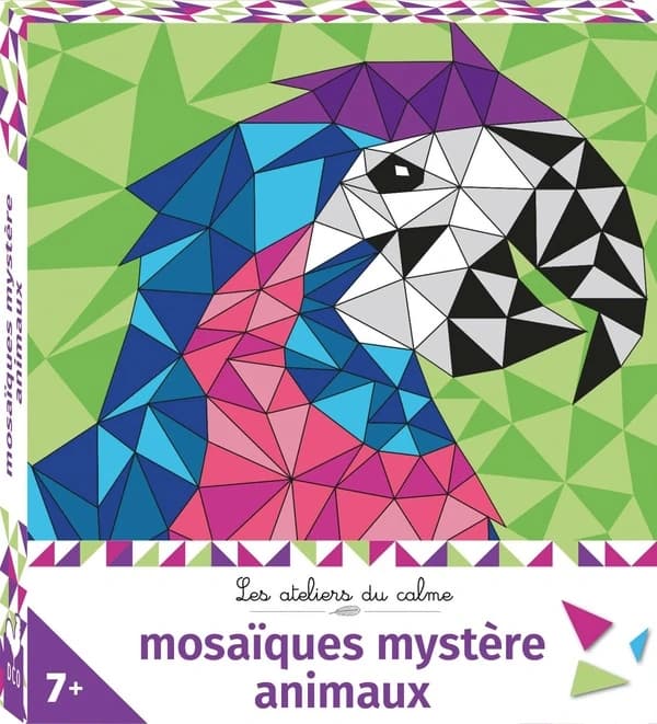 Mosaïques mystères animaux : mini boîte avec accessoires : [Album à colorier]
