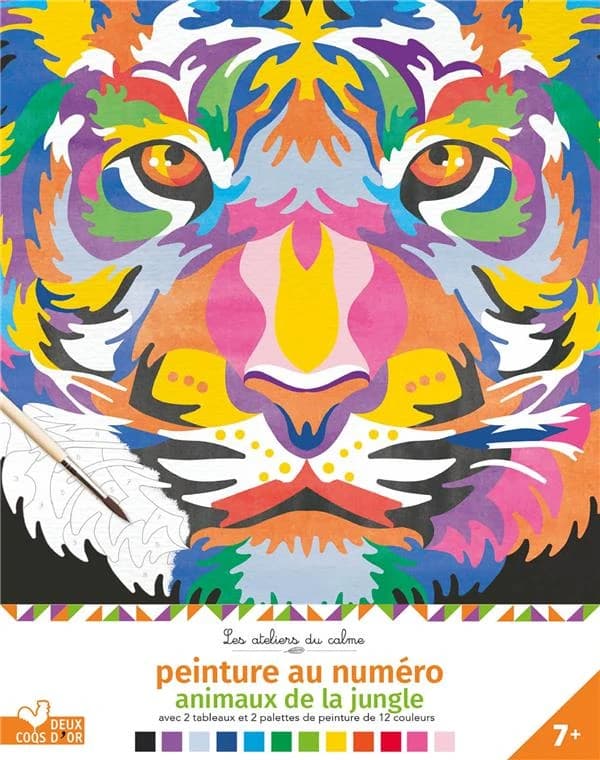 Peinture au numéro : animaux de la jungle : [Album à colorier]