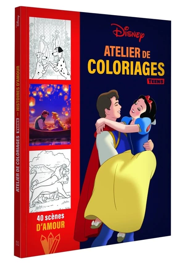 Atelier de coloriages Teens Disney : 40 histoires d'amour : [Album à colorier]