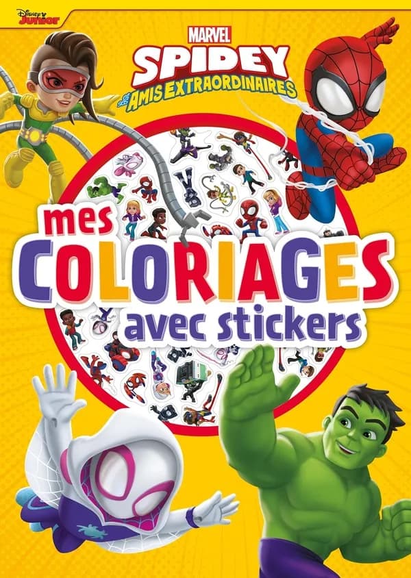 Mes coloriages avec stickers : Marvel : Spidey et ses amis extraordinaires : [Album à colorier]