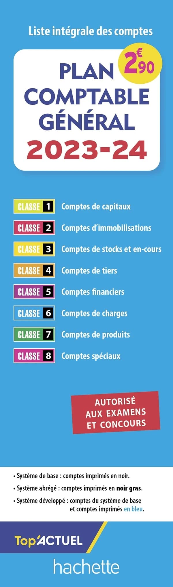 Plan comptable général 2023-24 : liste intégrale des comptes : autorisé aux examens et concours (Éd. conforme au règlement ANC n° 2014-03 relatif au plan comptable général)