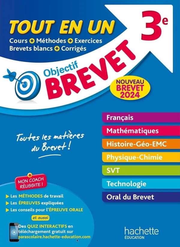 Tout en un 3e : mathématiques, physique-chimie-technologie, SVT, français, histoire-géographie, enseignement moral et civique, annales
