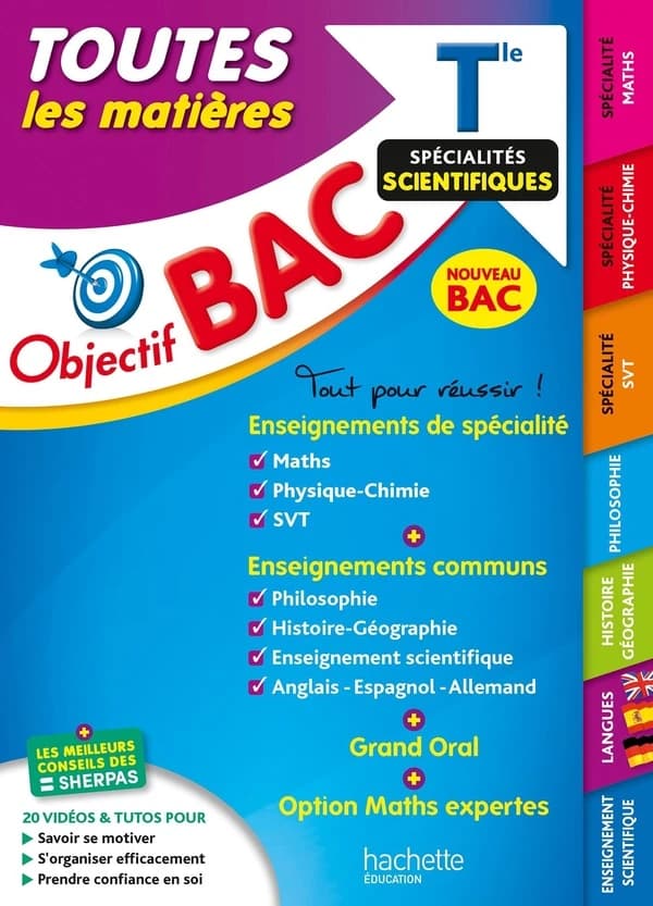 Objectif bac : toutes les matières, spécialités scientifiques ; terminale
