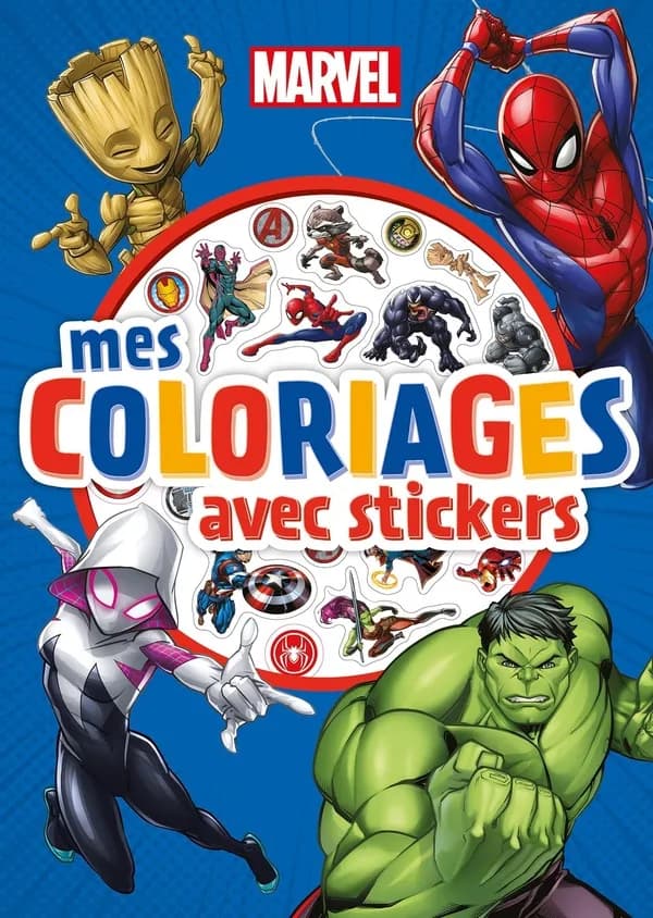 Mes coloriages avec stickers : Marvel : dès 4 ans : [Album à colorier]