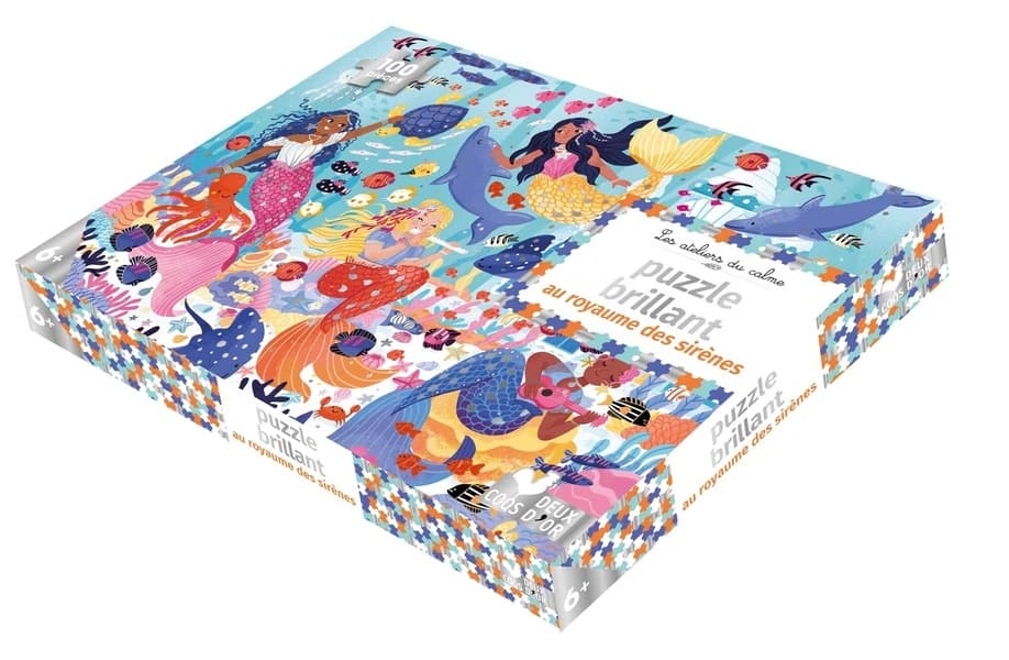 Les ateliers du calme : puzzle brillant : au royaume des sirènes