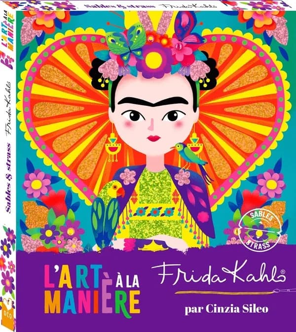 L'Art à la manière de Frida Kahlo : sables et strass : [Album à colorier]