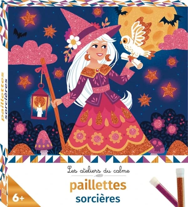 Paillettes sorcières : mini boîte avec accessoires : les ateliers du calme : [Autocollant]