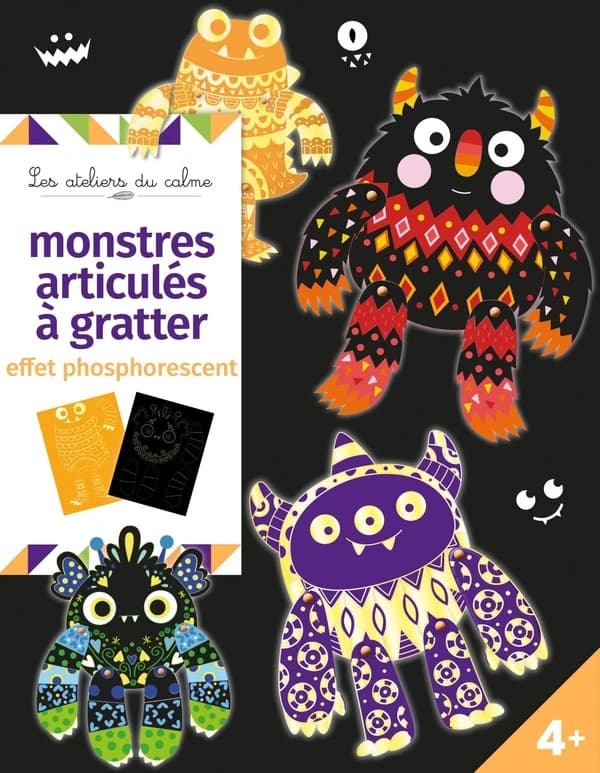 Monstres articulés à gratter : pochette avec accessoires : [Album à colorier]