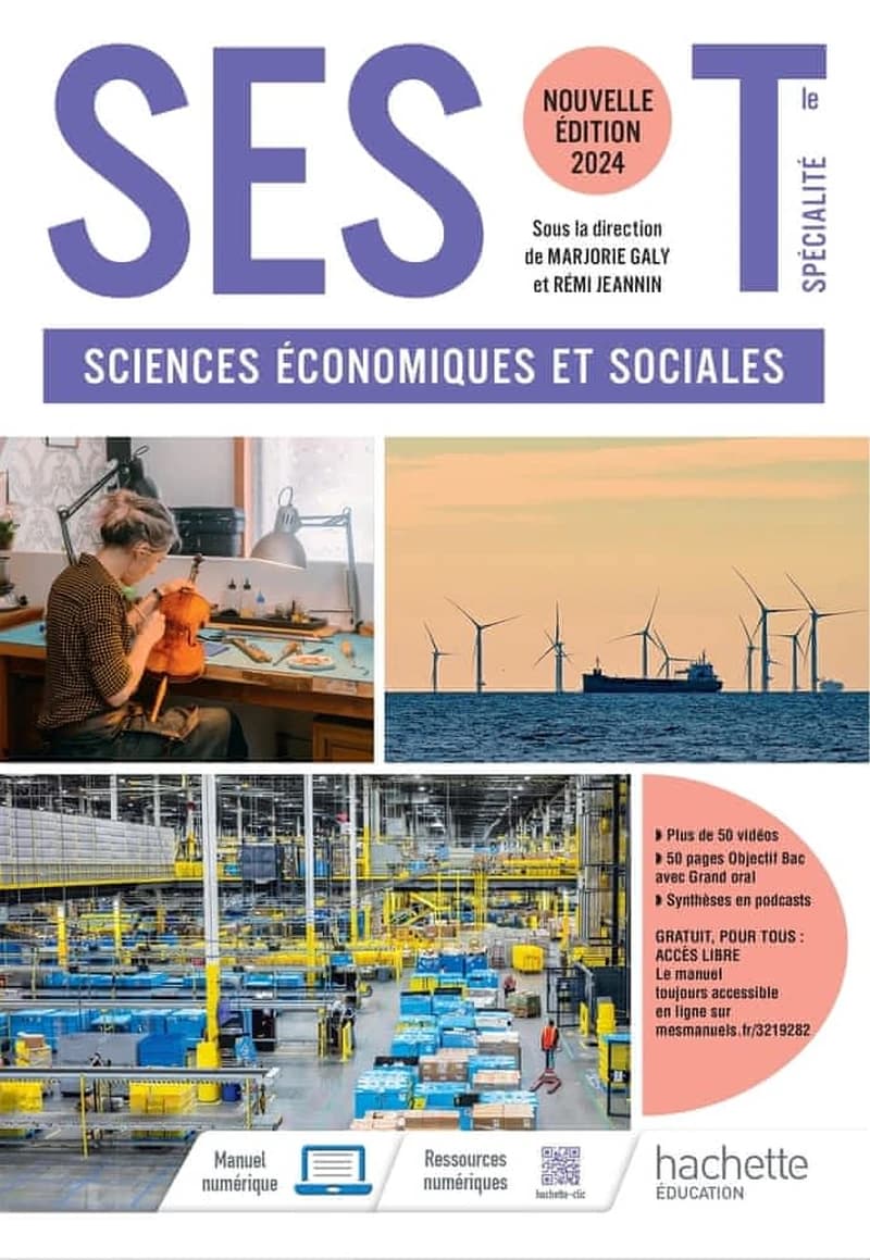 SES, Tle spécialité : sciences économiques et sociales (Nouvelle éd. 2024) directrice et directeur d'ouvrage, Marjory Galy,... Rémi Jeannin,... ; [rédigé par] Théophile Andriot,... Julien Borrelly,... Clément Chanteloup,... [et al.]