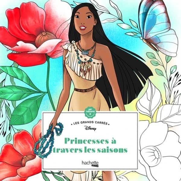 Princesses à travers les saisons : Disney : ces grands carrés : art thérapie - coloriages anti-stress : [Album à colorier]