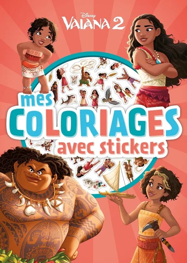 Mes Coloriages avec stickers : Disney Vaiana 2 : [Album à colorier]